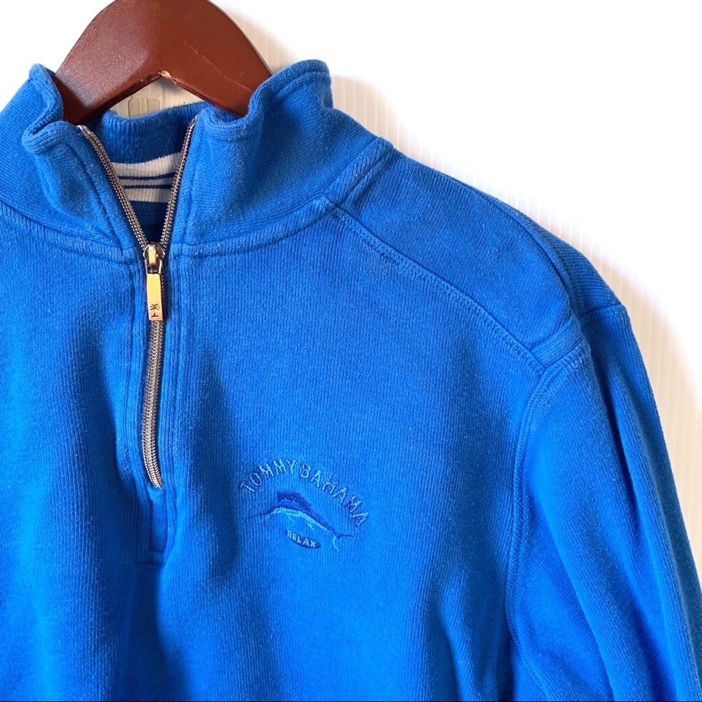 Tommy Bahama Blue Quarter Zip Men’s Small